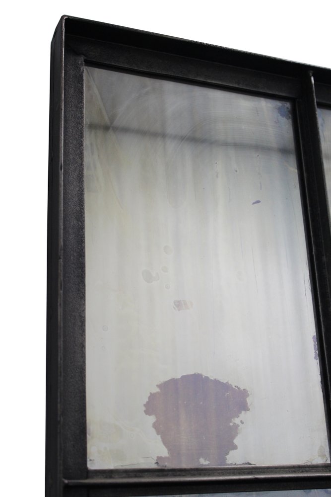 Black Metal Framed Full Length Antiqued Glass Hanging Mirror - 72-inch