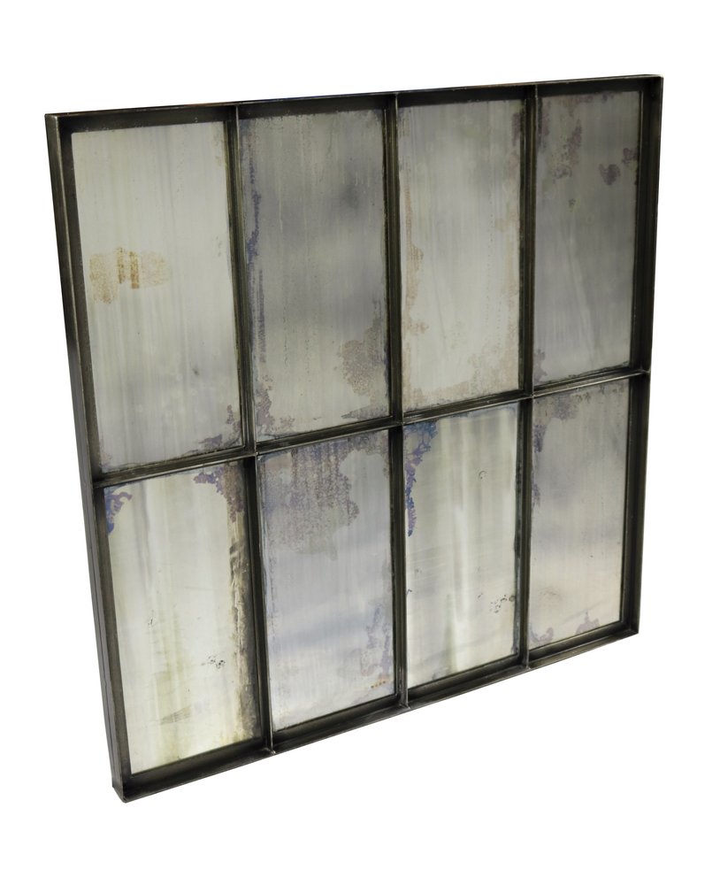 Black Square Metal Framed Accent Mirror - 40-inch
