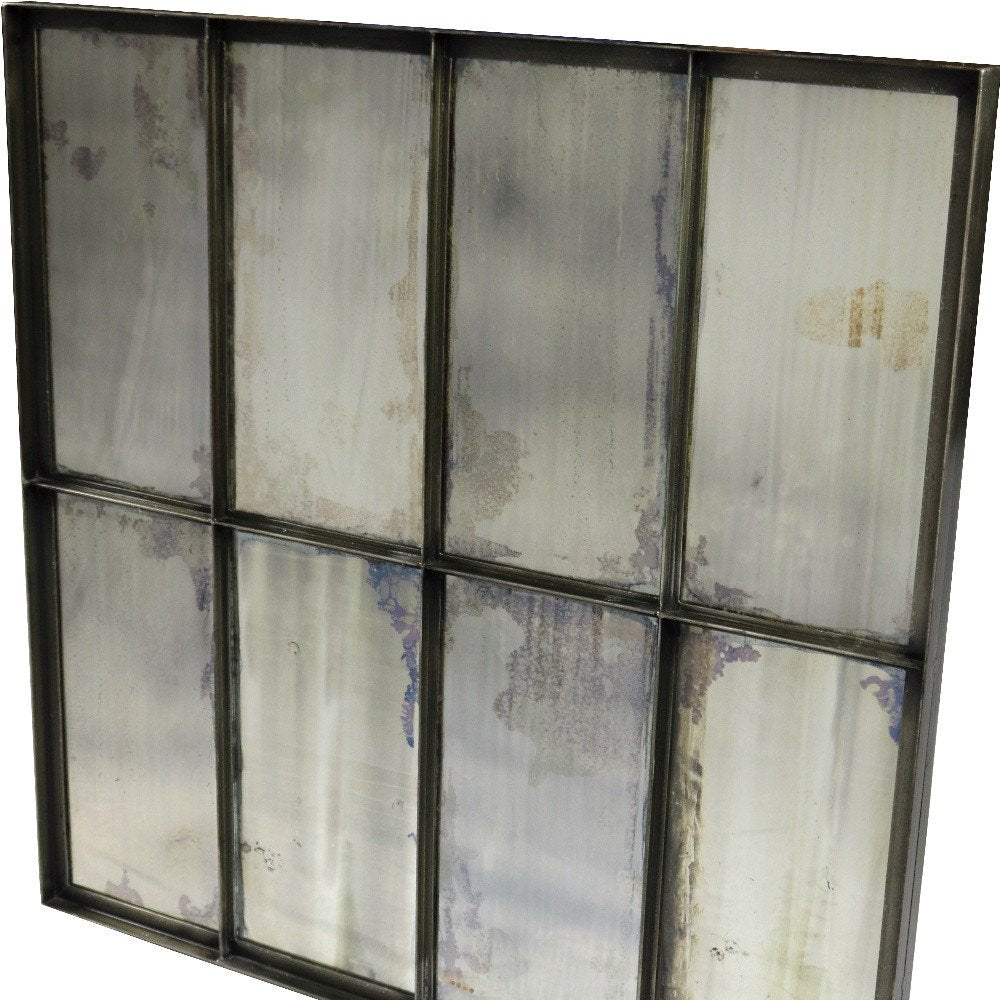 Black Square Metal Framed Accent Mirror - 40-inch