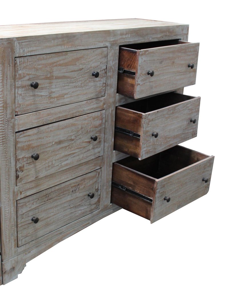 Brown Solid Wood Six Drawer Double Dresser - 60-inch