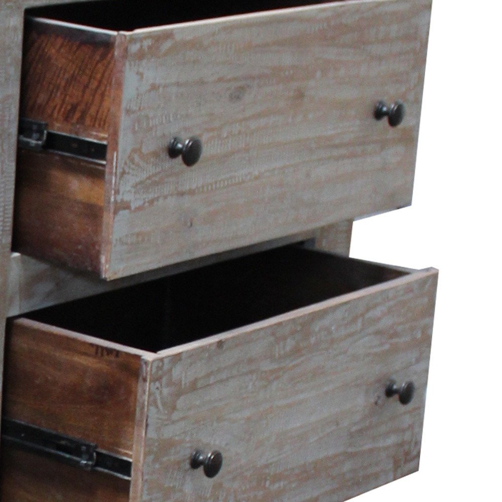 Brown Solid Wood Six Drawer Double Dresser - 60-inch