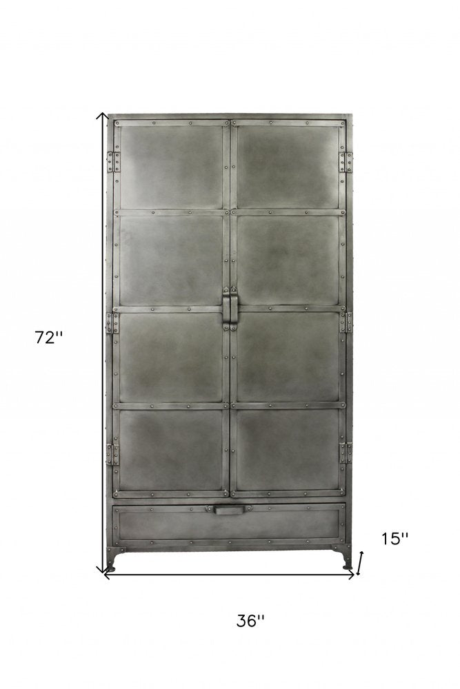 Silver Iron Drawer Combo Dresser - 36-inch