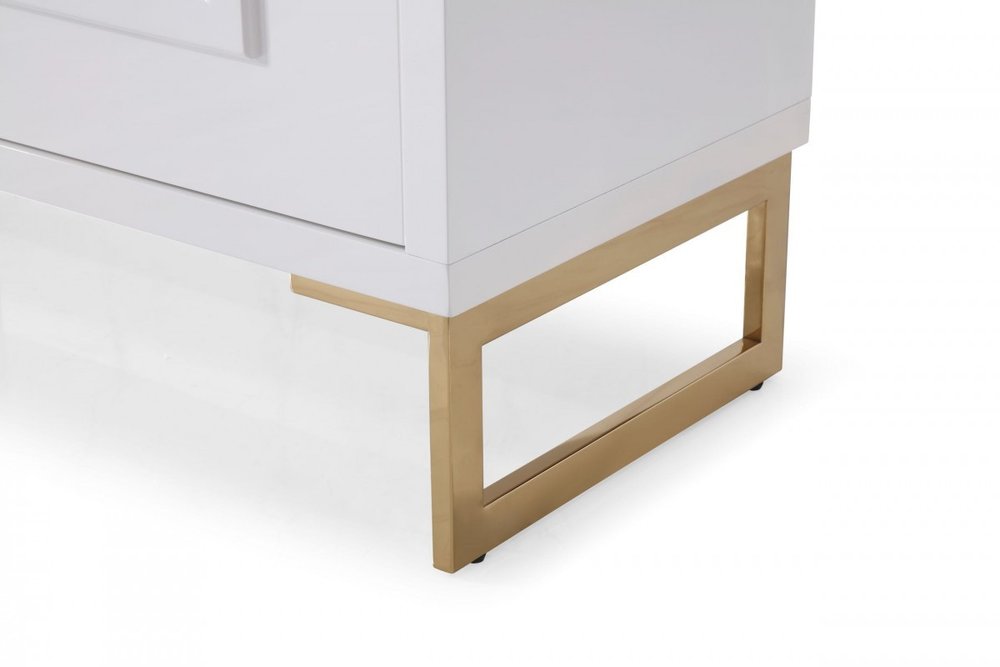 Gold and White Wood Sideboard with Four Doors - 79-inch