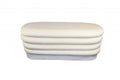 White Velvet Tufted Oval Ottoman - 44-inch