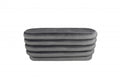 Gray Velvet Tufted Oval Ottoman - 44-inch