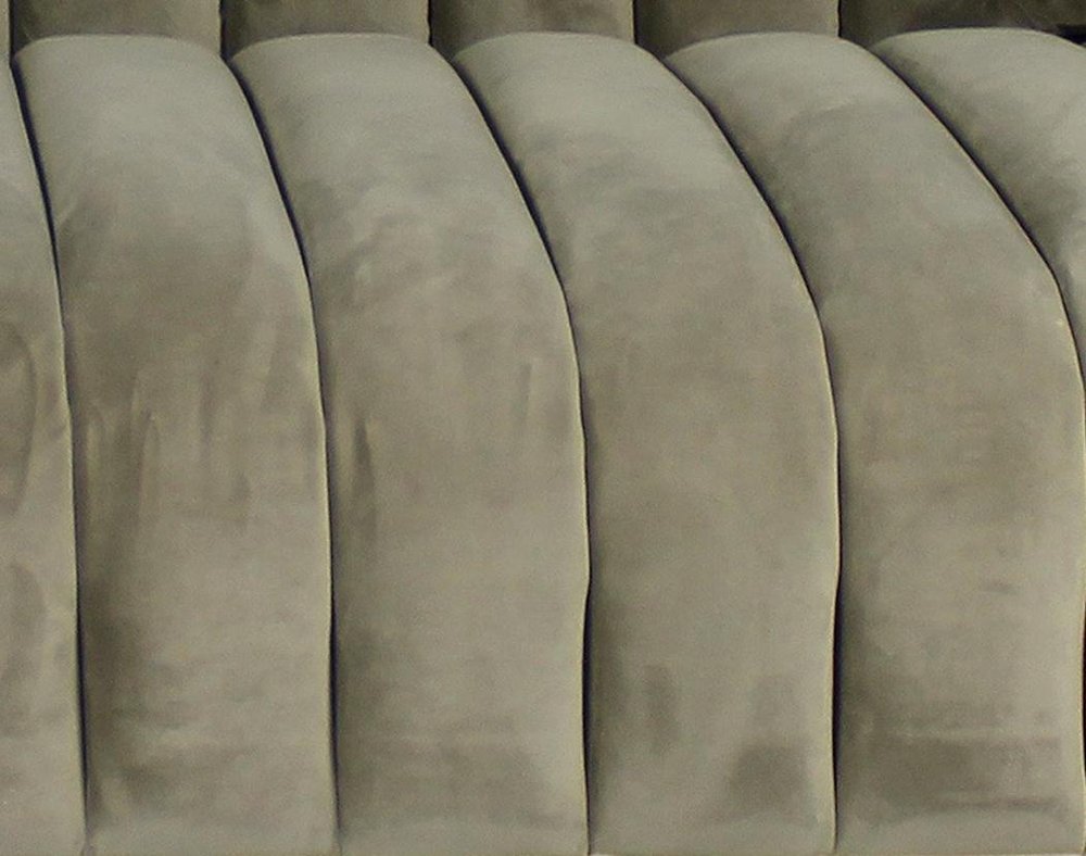 Gray Brown Velvet Sofa and Toss Pillows with Gold Legs - 90-inch