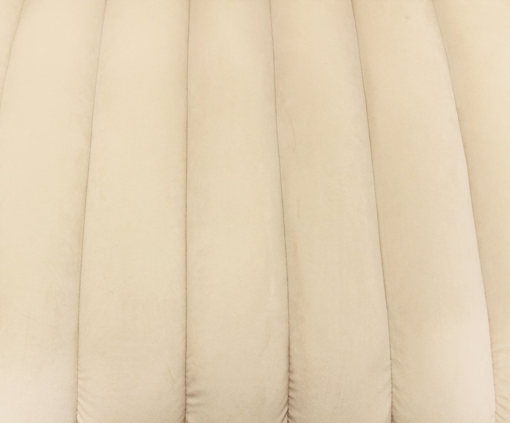 Ivory Velvet Sofa and Toss Pillows with Gold Legs - 90-inch