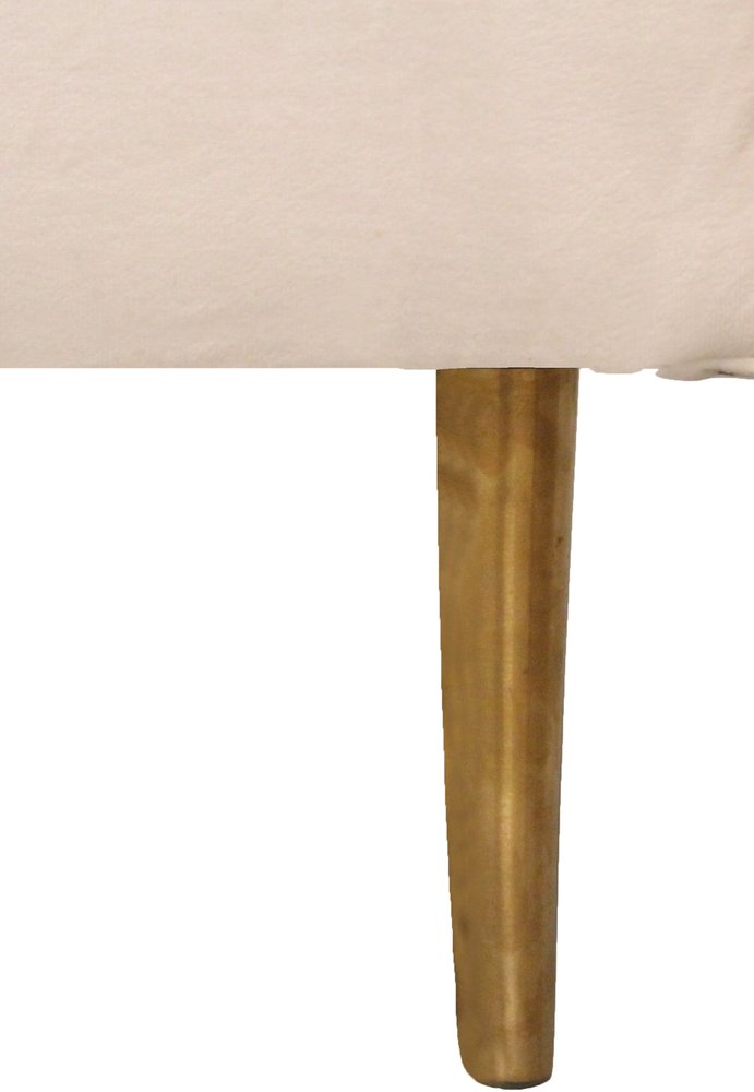 Ivory Velvet Sofa and Toss Pillows with Gold Legs - 90-inch