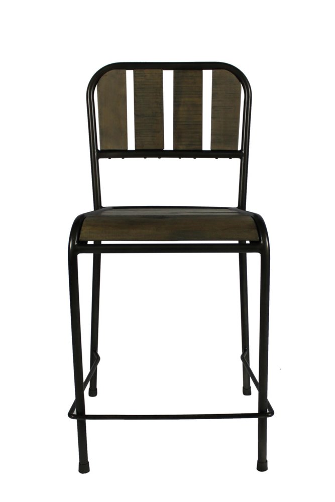 Five Piece Brown and Black Square Solid Wood Dining Set with Four Chairs