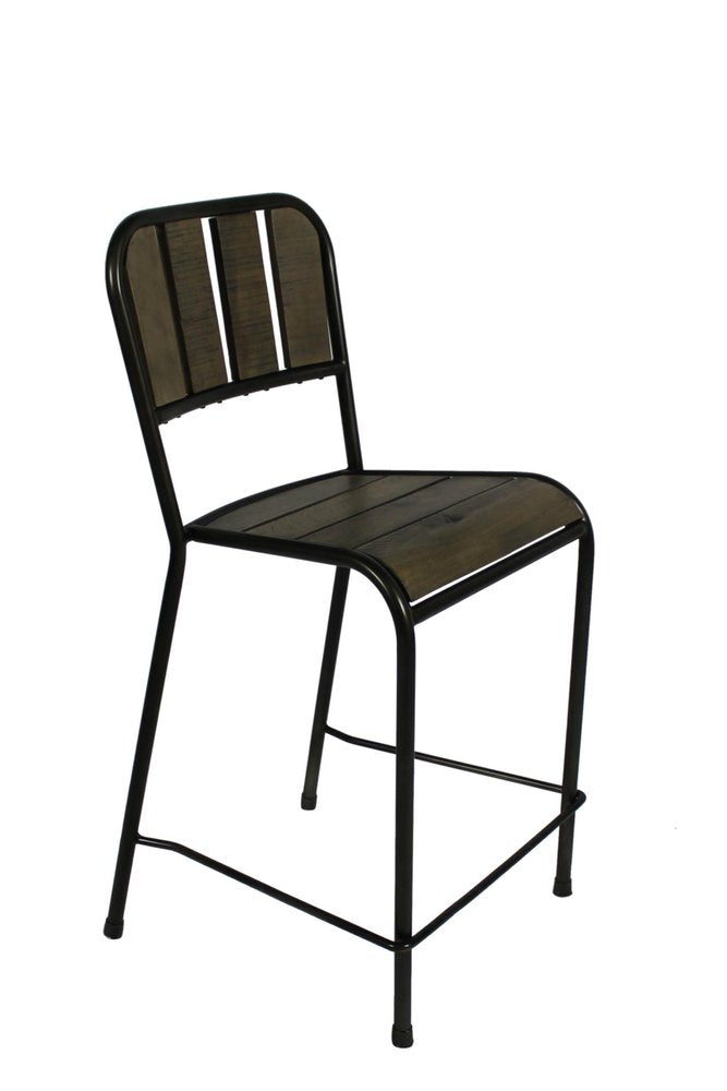Five Piece Brown and Black Square Solid Wood Dining Set with Four Chairs