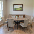 Seven Piece Gray and Black Solid Wood Dining Set with Six Chairs