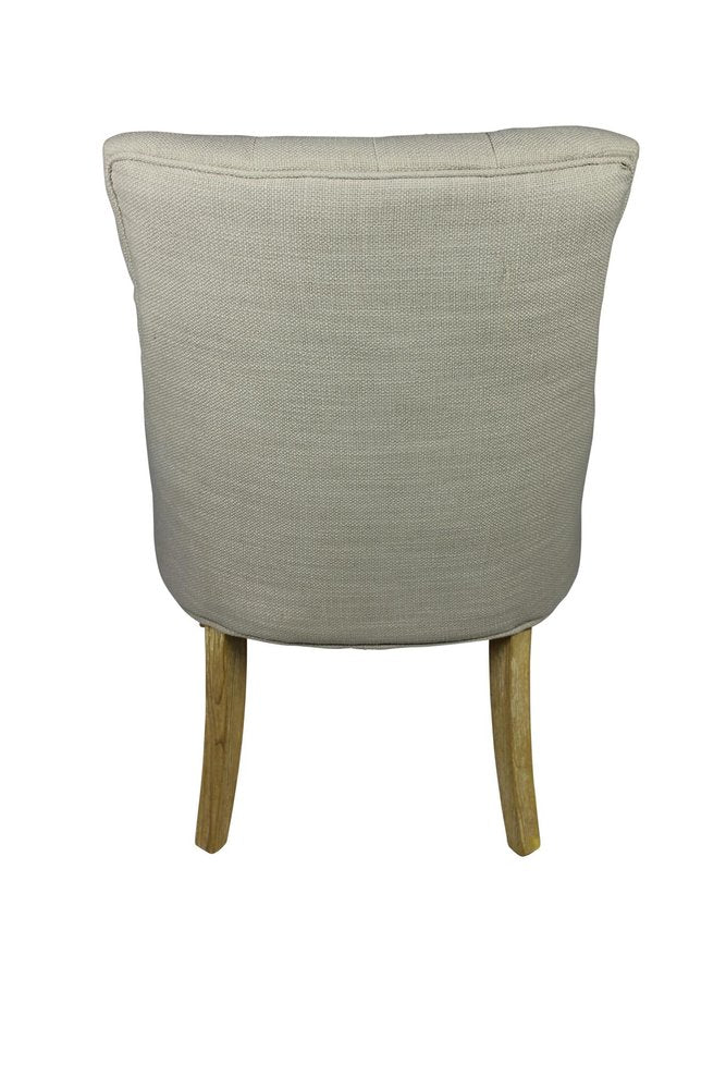 Seven Piece White Solid Wood Dining Set with Six Chairs