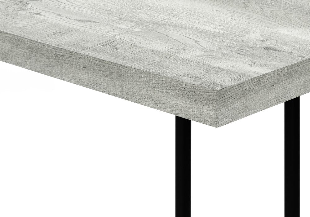 Gray and Black Distressed Reclaimed Wood and Iron End Table - 27-inch