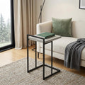 Gray and Black Distressed Reclaimed Wood and Iron End Table - 27-inch