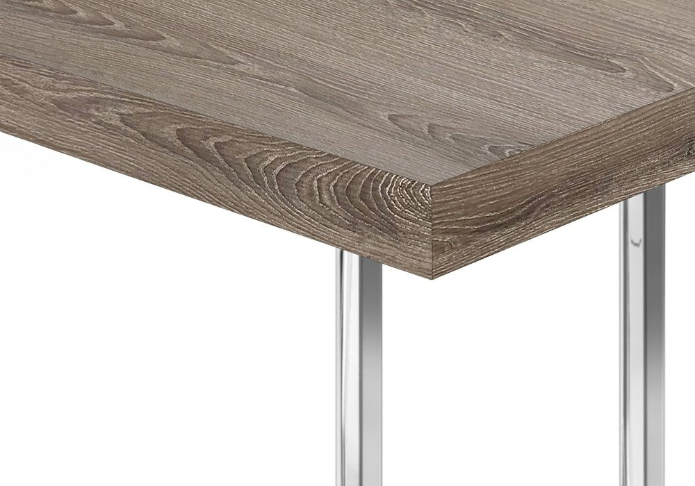 Taupe and Silver Wood and Iron End Table - 27-inch