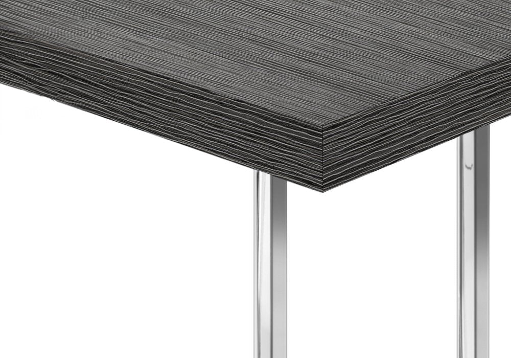 Gray and Silver Wood and Iron End Table - 27-inch