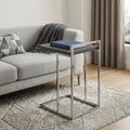 Gray and Silver Wood and Iron End Table - 27-inch