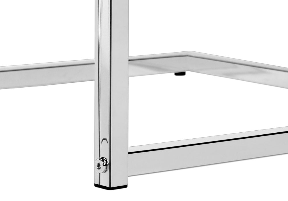 Gray and Silver Wood and Iron End Table - 27-inch