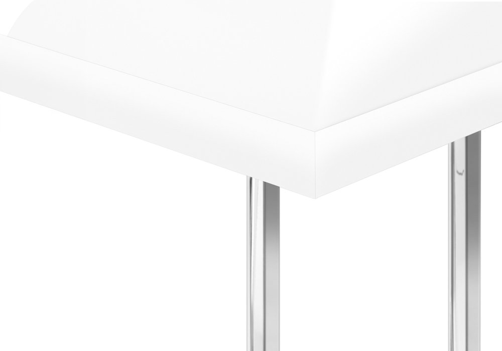 White and Silver Wood and Iron End Table - 27-inch
