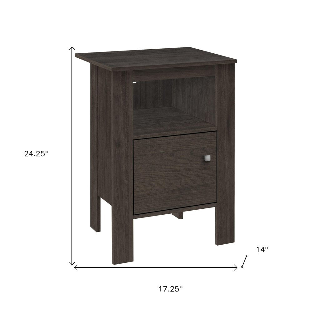 Brown Wood Nightstand - 24-inch
