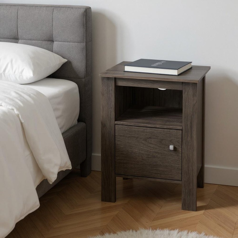 Brown Wood Nightstand - 24-inch