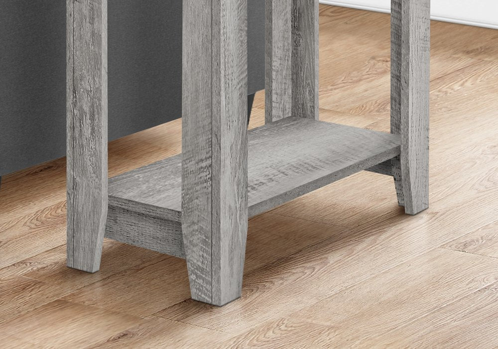 Gray Wood End Table with Shelf - 22-inch