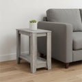 Gray Wood End Table with Shelf - 22-inch