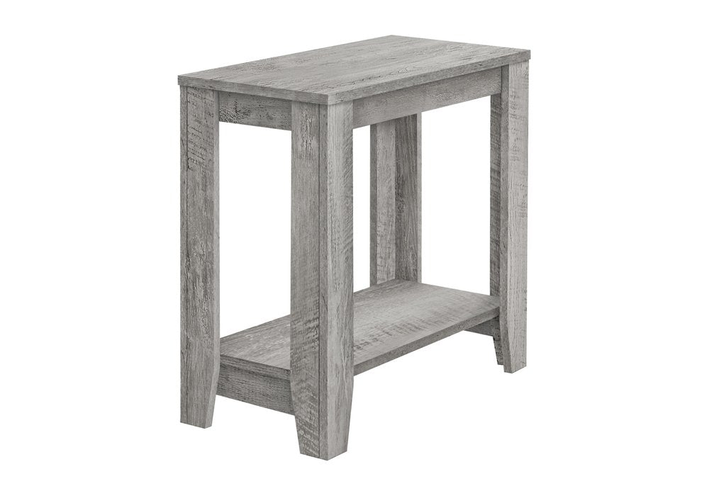 Gray Wood End Table with Shelf - 22-inch