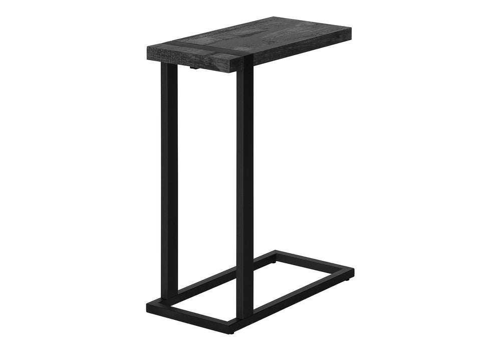 Black Distressed Wood and Iron End Table - 25-inch