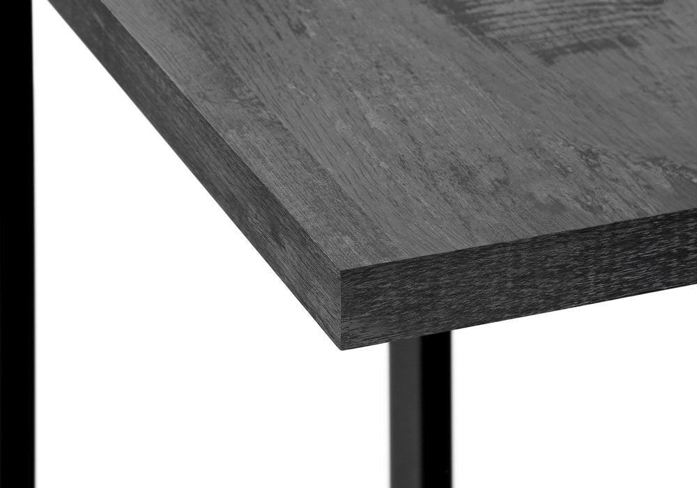 Black Distressed Wood and Iron End Table - 25-inch