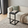 Black Distressed Wood and Iron End Table - 25-inch