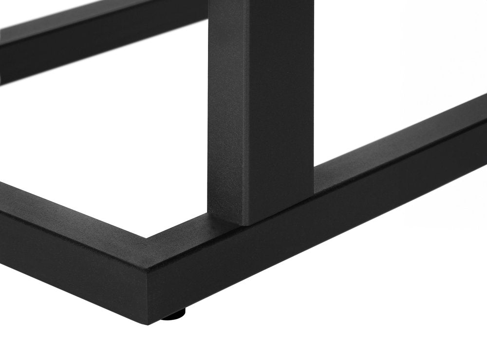 Black Distressed Wood and Iron End Table - 25-inch