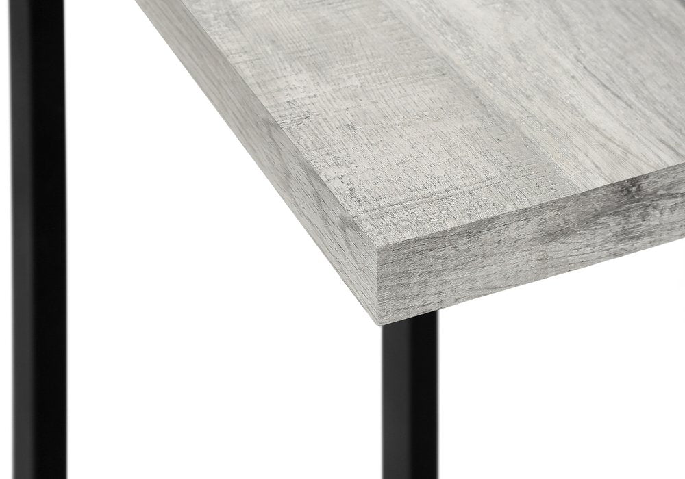 Gray and Black Distressed Wood and Iron End Table - 25-inch