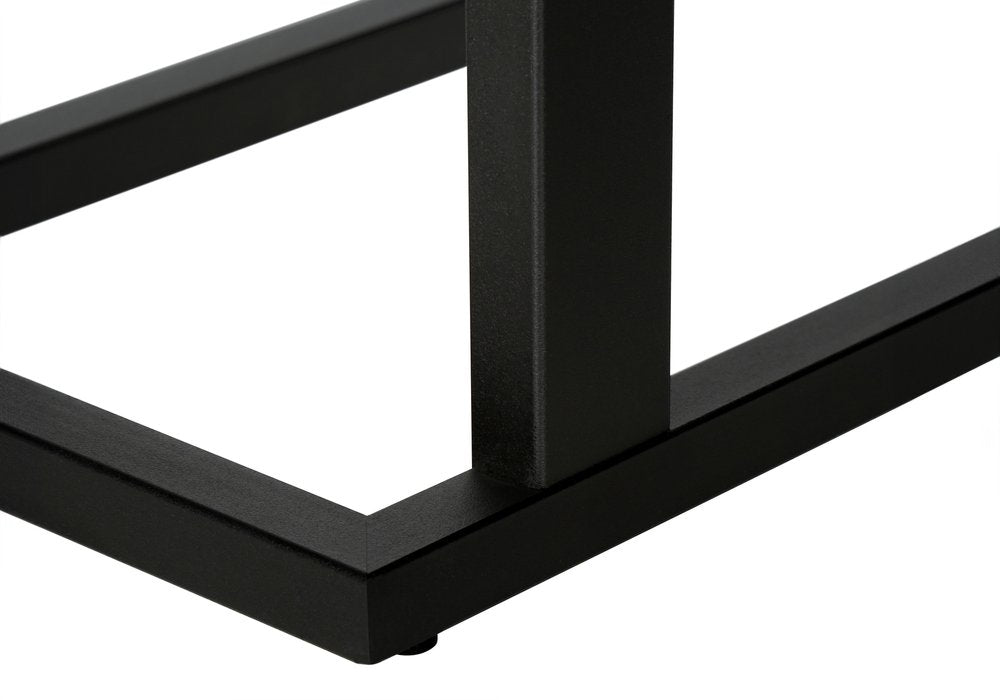 Gray and Black Distressed Wood and Iron End Table - 25-inch