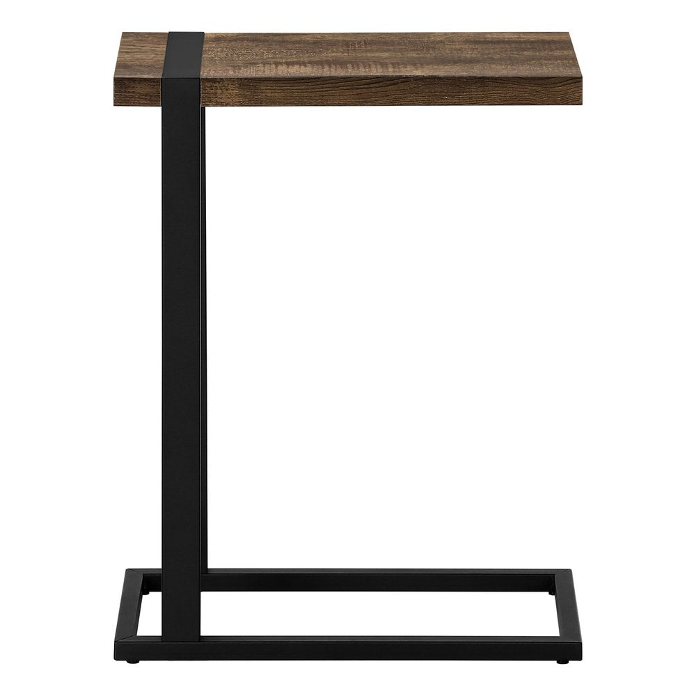Brown and Black Distressed Wood and Iron End Table - 25-inch