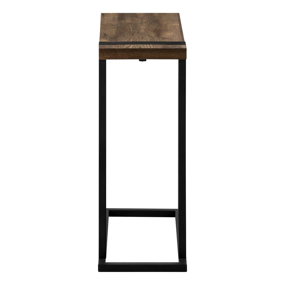 Brown and Black Distressed Wood and Iron End Table - 25-inch