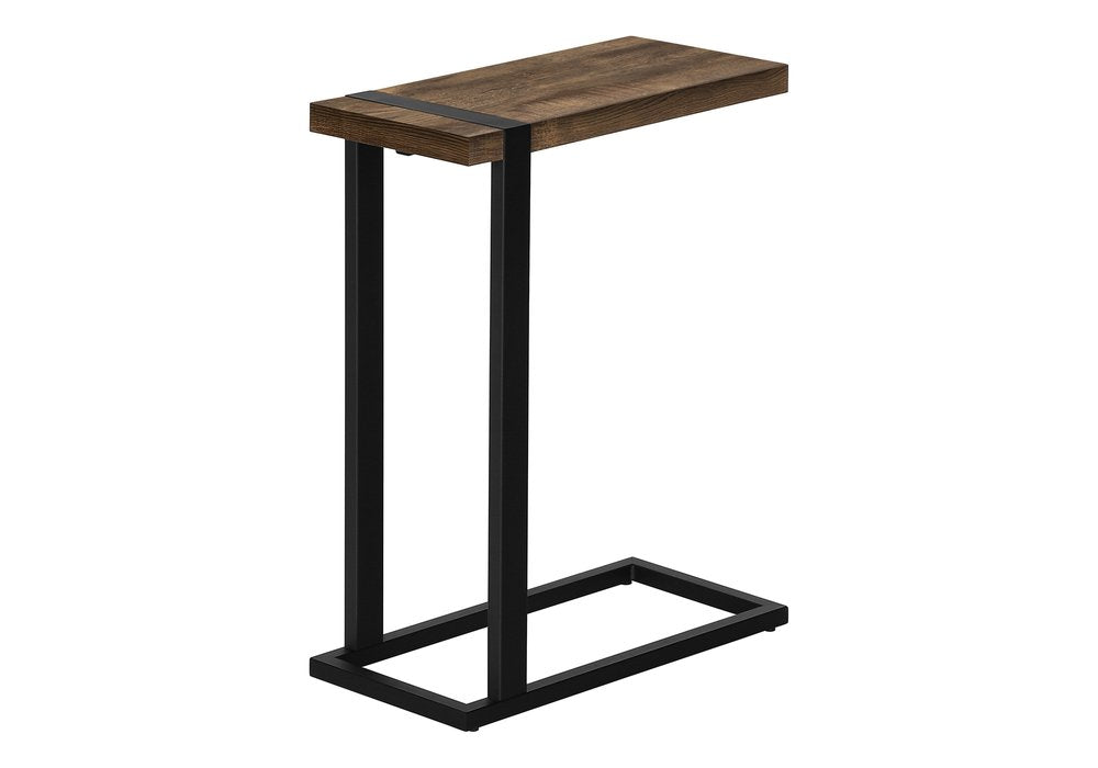 Brown and Black Distressed Wood and Iron End Table - 25-inch
