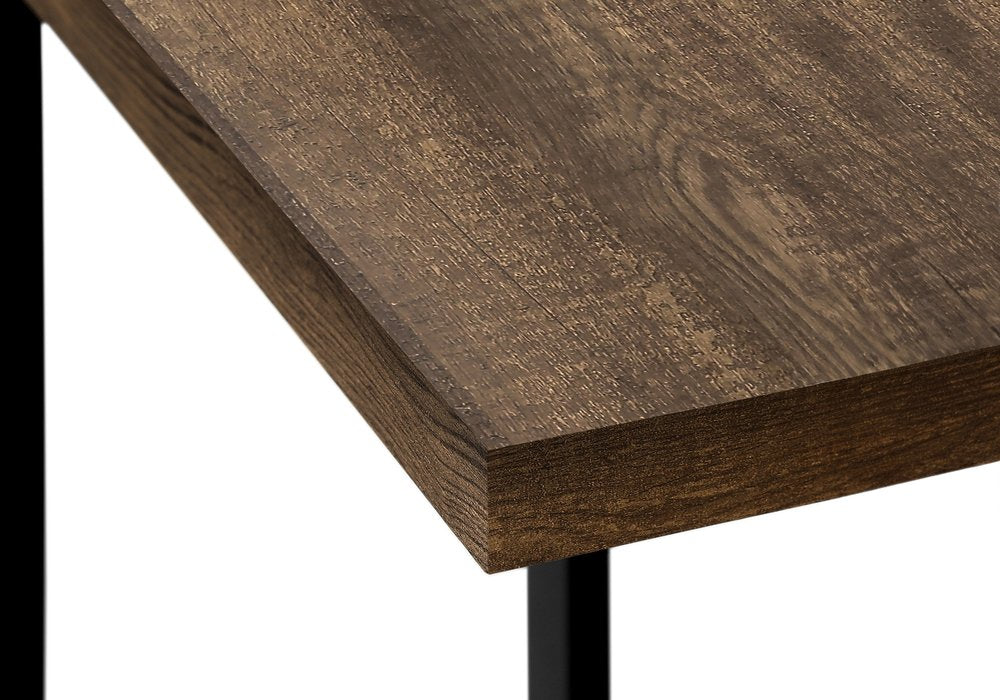 Brown and Black Distressed Wood and Iron End Table - 25-inch
