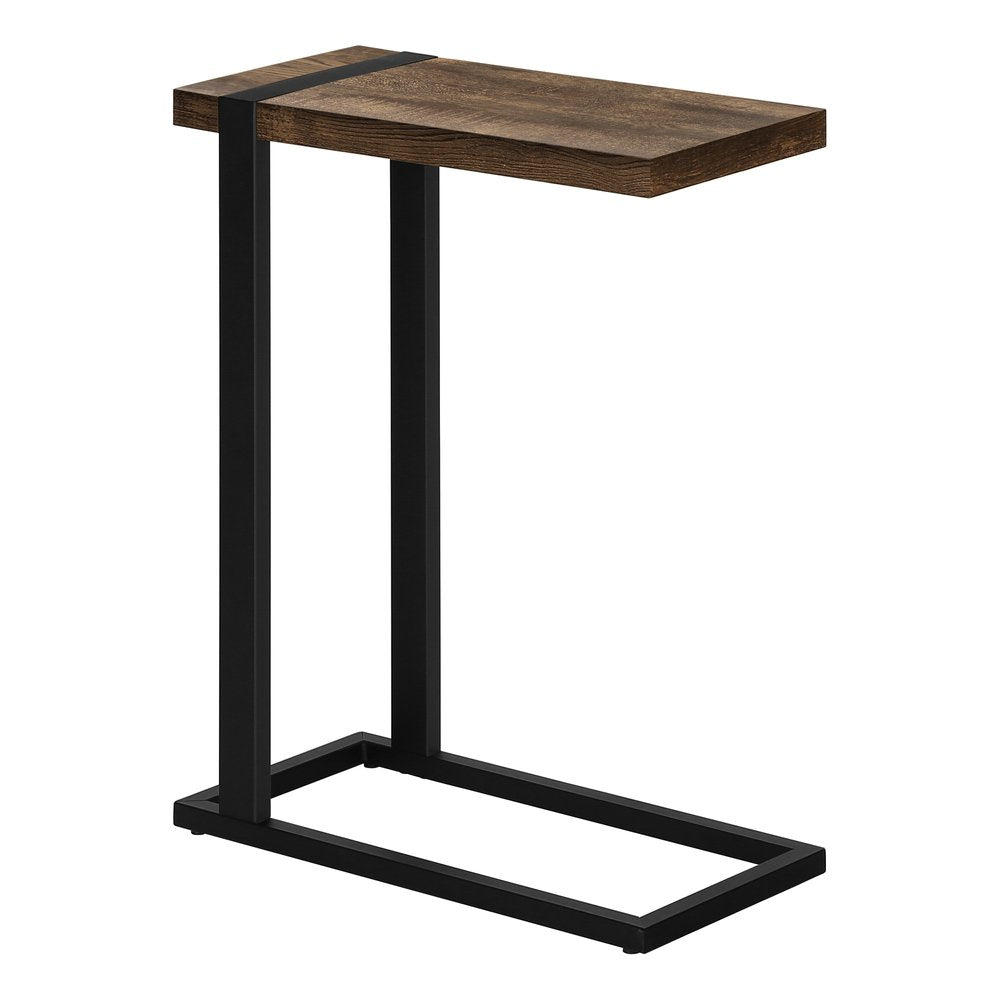 Brown and Black Distressed Wood and Iron End Table - 25-inch