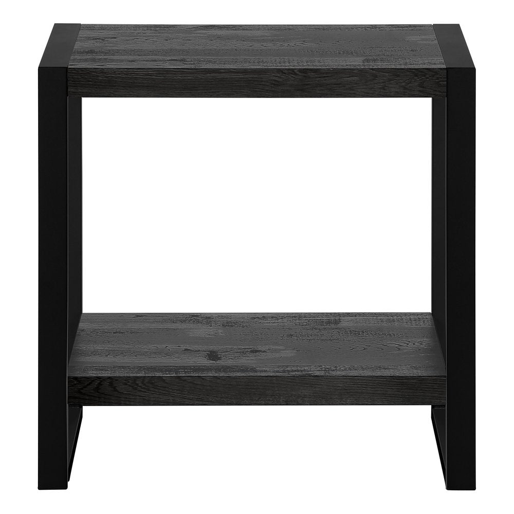 Black End Table with Shelf - 24-inch