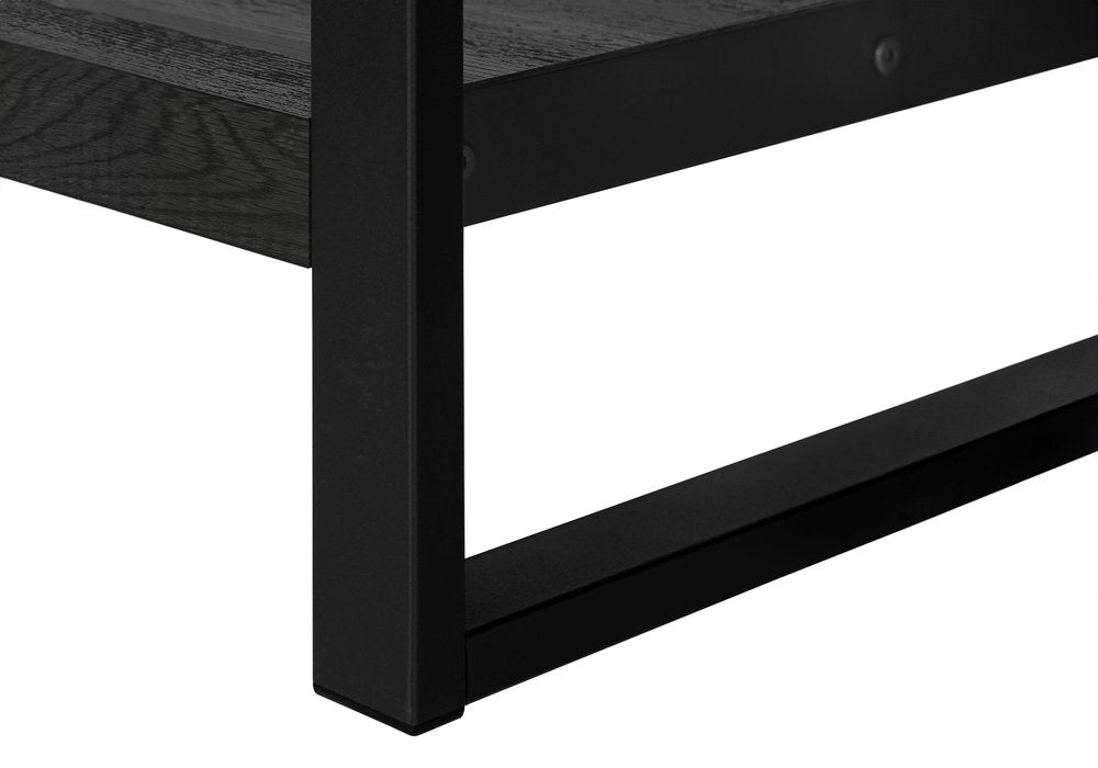 Black End Table with Shelf - 24-inch