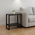 Black End Table with Shelf - 24-inch