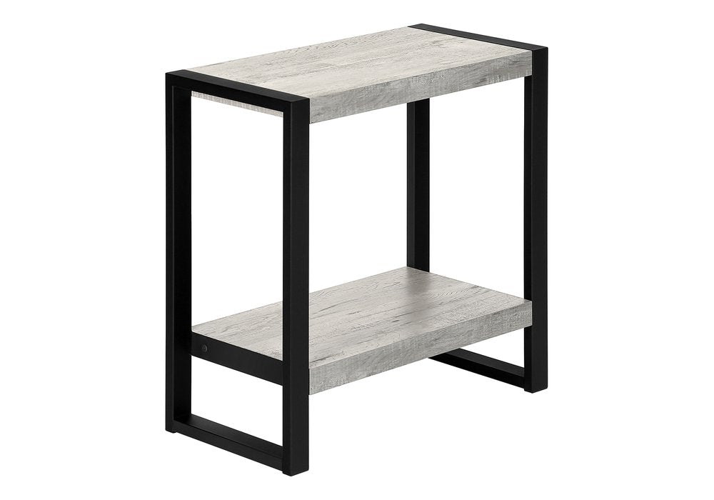 Black and Gray End Table with Shelf - 24-inch