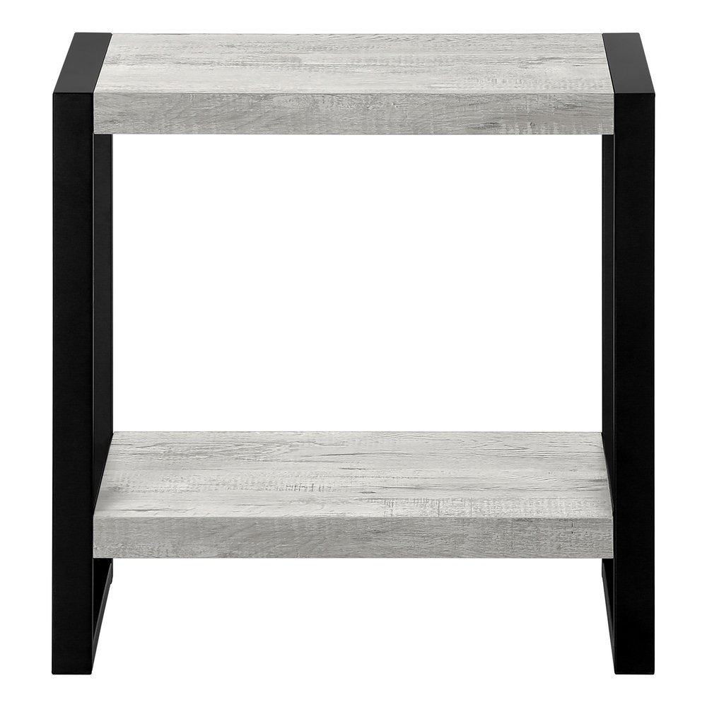 Black and Gray End Table with Shelf - 24-inch