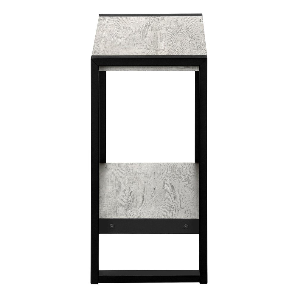Black and Gray End Table with Shelf - 24-inch