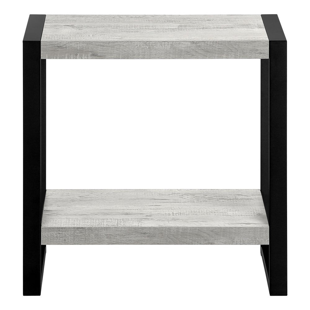 Black and Gray End Table with Shelf - 24-inch