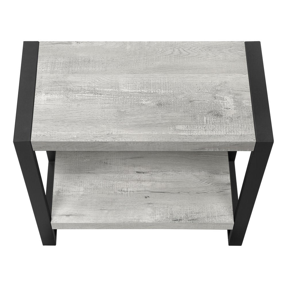 Black and Gray End Table with Shelf - 24-inch