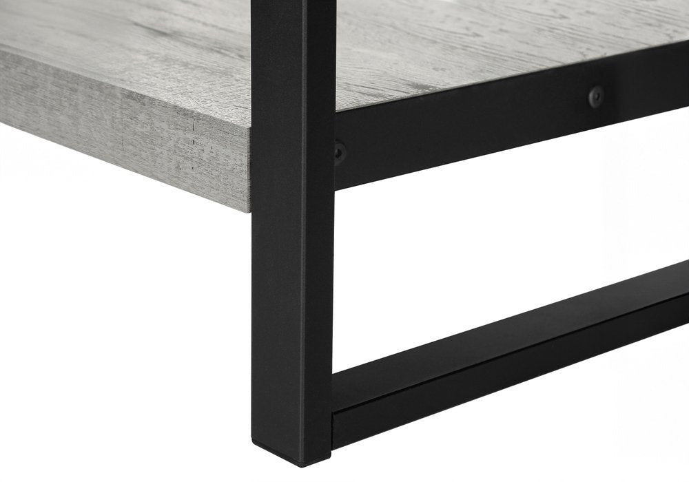 Black and Gray End Table with Shelf - 24-inch