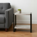 Black and Gray End Table with Shelf - 24-inch