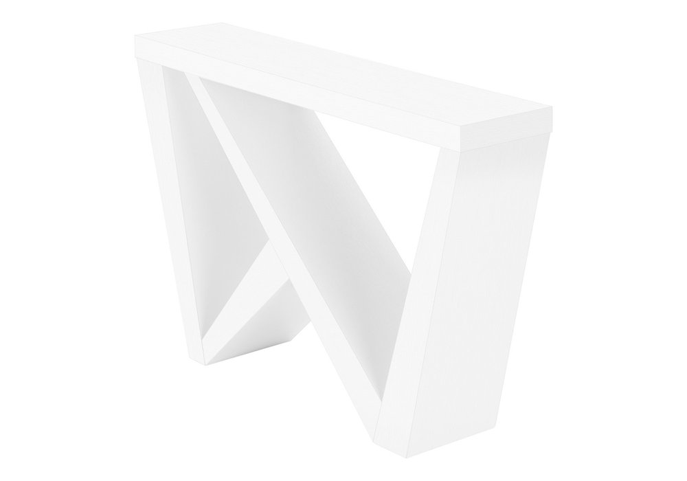 White Wood Abstract End Table - 32-inch
